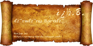 Örmény Bardó névjegykártya
